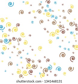 Festive Background with Colorful spirals. Trendy Pattern for Postcard, Print, Banner or Poster. Pretty spirals For Party Decoration, Wedding, Birthday or Anniversary Invitation. Vector
