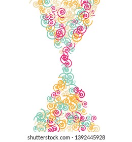 Festive Background with Colorful spirals. Trendy Pattern for Postcard, Print, Banner or Poster. Pretty spirals For Party Decoration, Wedding, Birthday or Anniversary Invitation. Vector
