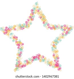 Festive Background with Colorful spirals. Trendy Pattern for Postcard, Print, Banner or Poster. Pretty spirals For Party Decoration, Wedding, Birthday or Anniversary Invitation. Vector
