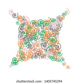 Festive Background with Colorful spirals. Trendy Pattern for Postcard, Print, Banner or Poster. Pretty spirals For Party Decoration, Wedding, Birthday or Anniversary Invitation. Vector
