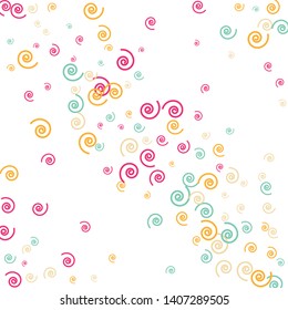 Festive Background with Colorful spirals. Trendy Pattern for Postcard, Print, Banner or Poster. Pretty spirals For Party Decoration, Wedding, Birthday or Anniversary Invitation. Vector
