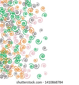 Festive Background with Colorful spirals. Trendy Pattern for Postcard, Print, Banner or Poster. Pretty spirals For Party Decoration, Wedding, Birthday or Anniversary Invitation. Vector
