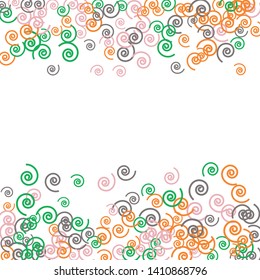 Festive Background with Colorful spirals. Trendy Pattern for Postcard, Print, Banner or Poster. Pretty spirals For Party Decoration, Wedding, Birthday or Anniversary Invitation. Vector
