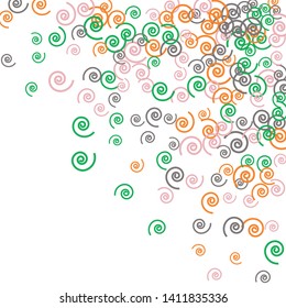 Festive Background with Colorful spirals. Trendy Pattern for Postcard, Print, Banner or Poster. Pretty spirals For Party Decoration, Wedding, Birthday or Anniversary Invitation. Vector
