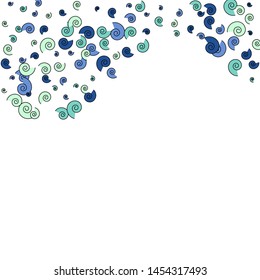 Festive Background with Colorful spirals. Trendy Pattern for Postcard, Print, Banner or Poster. Pretty spirals For Party Decoration, Wedding, Birthday or Anniversary Invitation. Vector
