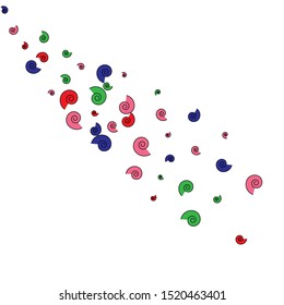 Festive Background with Colorful spirals. Trendy Pattern for Postcard, Print, Banner or Poster. Pretty spirals For Party Decoration, Wedding, Birthday or Anniversary Invitation. Vector
