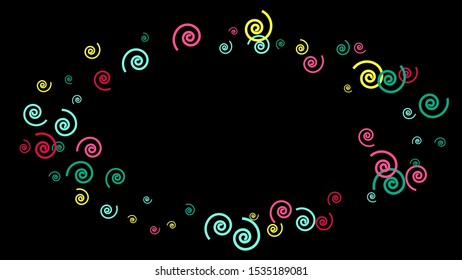 Festive Background with Colorful spirals. Trendy Pattern for Postcard, Print, Banner or Poster. Pretty spirals For Party Decoration, Wedding, Birthday or Anniversary Invitation. Vector
