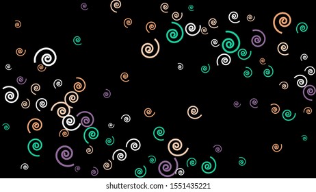 Festive Background with Colorful spirals. Trendy Pattern for Postcard, Print, Banner or Poster. Pretty spirals For Party Decoration, Wedding, Birthday or Anniversary Invitation. Vector
