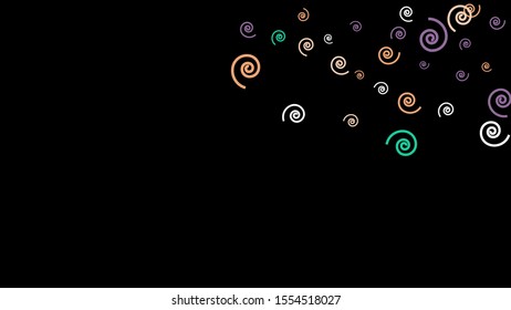 Festive Background with Colorful spirals. Trendy Pattern for Postcard, Print, Banner or Poster. Pretty spirals For Party Decoration, Wedding, Birthday or Anniversary Invitation. Vector
