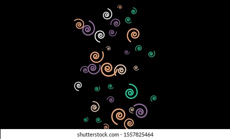 Festive Background with Colorful spirals. Trendy Pattern for Postcard, Print, Banner or Poster. Pretty spirals For Party Decoration, Wedding, Birthday or Anniversary Invitation. Vector
