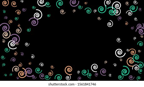 Festive Background with Colorful spirals. Trendy Pattern for Postcard, Print, Banner or Poster. Pretty spirals For Party Decoration, Wedding, Birthday or Anniversary Invitation. Vector
