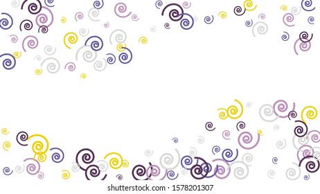 Festive Background with Colorful spirals. Trendy Pattern for Postcard, Print, Banner or Poster. Pretty spirals For Party Decoration, Wedding, Birthday or Anniversary Invitation. Vector
