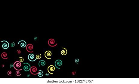 Festive Background with Colorful spirals. Trendy Pattern for Postcard, Print, Banner or Poster. Pretty spirals For Party Decoration, Wedding, Birthday or Anniversary Invitation. Vector

