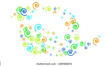 Festive Background with Colorful spirals. Trendy Pattern for Postcard, Print, Banner or Poster. Pretty spirals For Party Decoration, Wedding, Birthday or Anniversary Invitation. Vector

