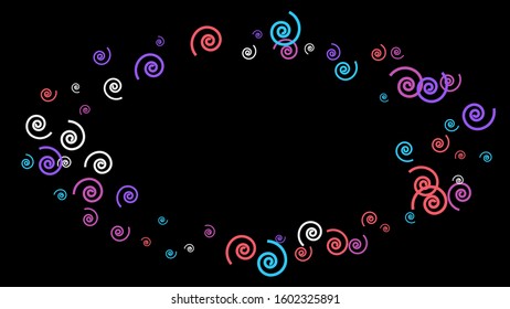 Festive Background with Colorful spirals. Trendy Pattern for Postcard, Print, Banner or Poster. Pretty spirals For Party Decoration, Wedding, Birthday or Anniversary Invitation. Vector

