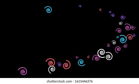 Festive Background with Colorful spirals. Trendy Pattern for Postcard, Print, Banner or Poster. Pretty spirals For Party Decoration, Wedding, Birthday or Anniversary Invitation. Vector
