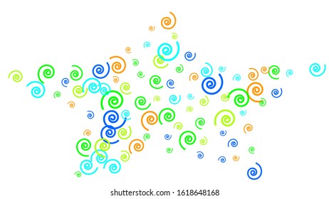 Festive Background with Colorful spirals. Trendy Pattern for Postcard, Print, Banner or Poster. Pretty spirals For Party Decoration, Wedding, Birthday or Anniversary Invitation. Vector
