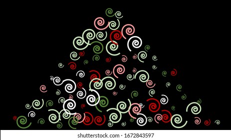 Festive Background with Colorful spirals. Trendy Pattern for Postcard, Print, Banner or Poster. Pretty spirals For Party Decoration, Wedding, Birthday or Anniversary Invitation. Vector
