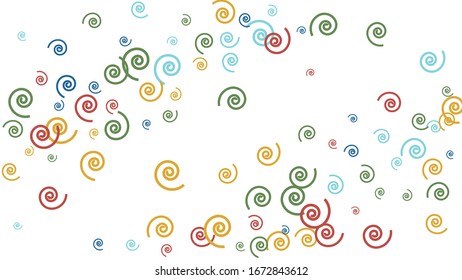 Festive Background with Colorful spirals. Trendy Pattern for Postcard, Print, Banner or Poster. Pretty spirals For Party Decoration, Wedding, Birthday or Anniversary Invitation. Vector
