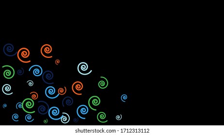 Festive Background with Colorful spirals. Trendy Pattern for Postcard, Print, Banner or Poster. Pretty spirals For Party Decoration, Wedding, Birthday or Anniversary Invitation. Vector
