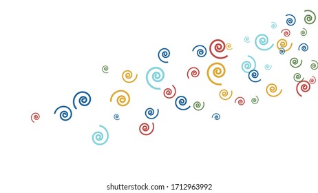 Festive Background with Colorful spirals. Trendy Pattern for Postcard, Print, Banner or Poster. Pretty spirals For Party Decoration, Wedding, Birthday or Anniversary Invitation. Vector
