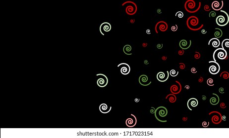 Festive Background with Colorful spirals. Trendy Pattern for Postcard, Print, Banner or Poster. Pretty spirals For Party Decoration, Wedding, Birthday or Anniversary Invitation. Vector
