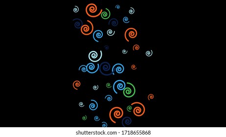 Festive Background with Colorful spirals. Trendy Pattern for Postcard, Print, Banner or Poster. Pretty spirals For Party Decoration, Wedding, Birthday or Anniversary Invitation. Vector
