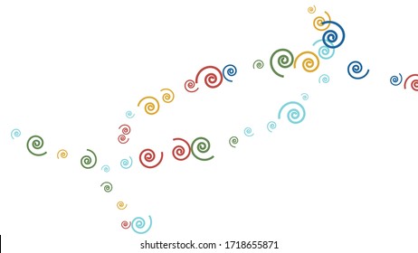 Festive Background with Colorful spirals. Trendy Pattern for Postcard, Print, Banner or Poster. Pretty spirals For Party Decoration, Wedding, Birthday or Anniversary Invitation. Vector
