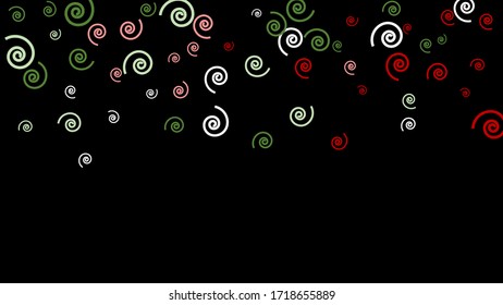 Festive Background with Colorful spirals. Trendy Pattern for Postcard, Print, Banner or Poster. Pretty spirals For Party Decoration, Wedding, Birthday or Anniversary Invitation. Vector
