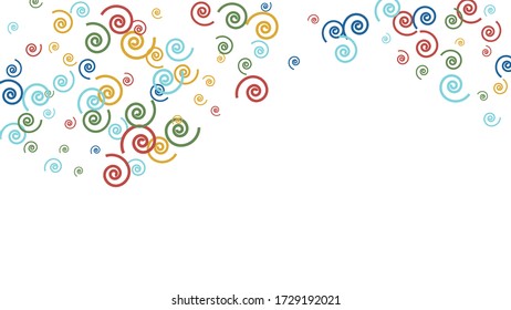 Festive Background with Colorful spirals. Trendy Pattern for Postcard, Print, Banner or Poster. Pretty spirals For Party Decoration, Wedding, Birthday or Anniversary Invitation. Vector
