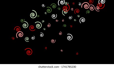 Festive Background with Colorful spirals. Trendy Pattern for Postcard, Print, Banner or Poster. Pretty spirals For Party Decoration, Wedding, Birthday or Anniversary Invitation. Vector
