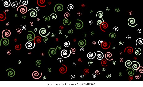 Festive Background with Colorful spirals. Trendy Pattern for Postcard, Print, Banner or Poster. Pretty spirals For Party Decoration, Wedding, Birthday or Anniversary Invitation. Vector