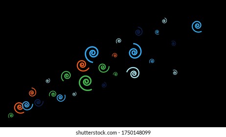 Festive Background with Colorful spirals. Trendy Pattern for Postcard, Print, Banner or Poster. Pretty spirals For Party Decoration, Wedding, Birthday or Anniversary Invitation. Vector