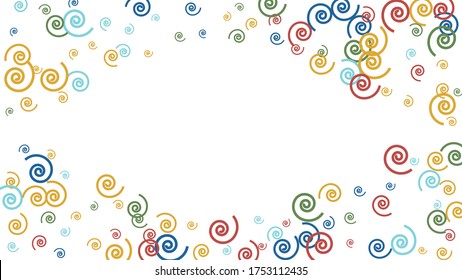 Festive Background with Colorful spirals. Trendy Pattern for Postcard, Print, Banner or Poster. Pretty spirals For Party Decoration, Wedding, Birthday or Anniversary Invitation. Vector
