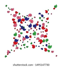 Festive Background with Colorful spirals.  Vector
