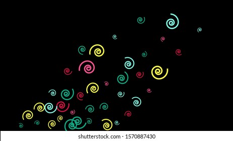Festive Background with Colorful spirals.   Vector
