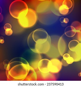 Festive background with de focused lights. Magical background with colorful bokeh. Colorful background with defocused lights. 