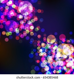 Festive background with de focused lights. Magical background with colorful bokeh. Colorful background with defocused lights
