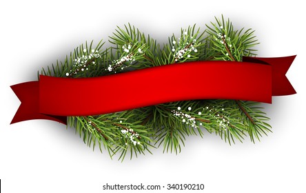 Christmas Ribbon Vector Vector Art & Graphics