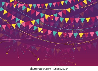 Festive background with flags vector