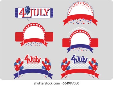 Festive background. Background and frame for the day of independence. Independence Day Of United States Of America.Happy July Fourth. Vector.Holiday template for design banner,ticket.