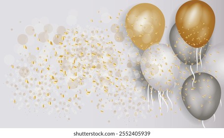 Festive background with gold balloons vector illustration design background