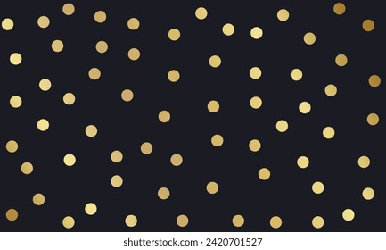 Festive background with gold polka dots on dark