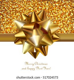 festive background for greeting card with shiny decorative sign