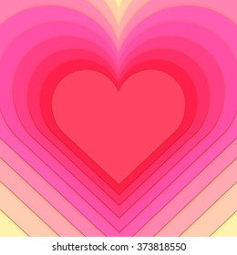 Festive background for greeting cards and invitations with a multi-layered hearts.