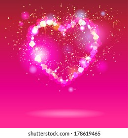 Fondo festivo con corazón. Lugar para el texto 
