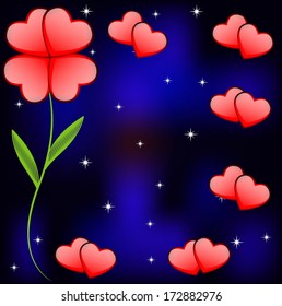 Festive background with hearts to the day of saint Valentine