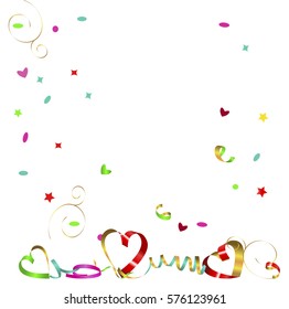 festive background with hearts of serpentine