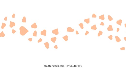 Festive background with hearts for Valentines Day. Figures are located in the middle.. For design of poster, banner, postcard. Vector illustration.
