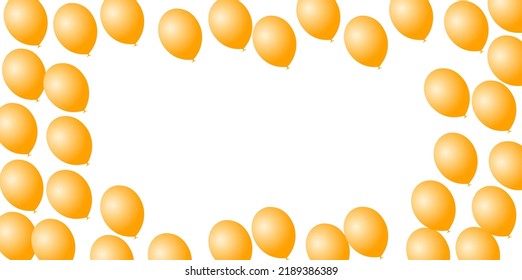 Festive background with helium balloons. Celebrate a birthday, Poster, banner happy anniversary. Realistic decorative design elements. Vector ballon yellow color greeting card